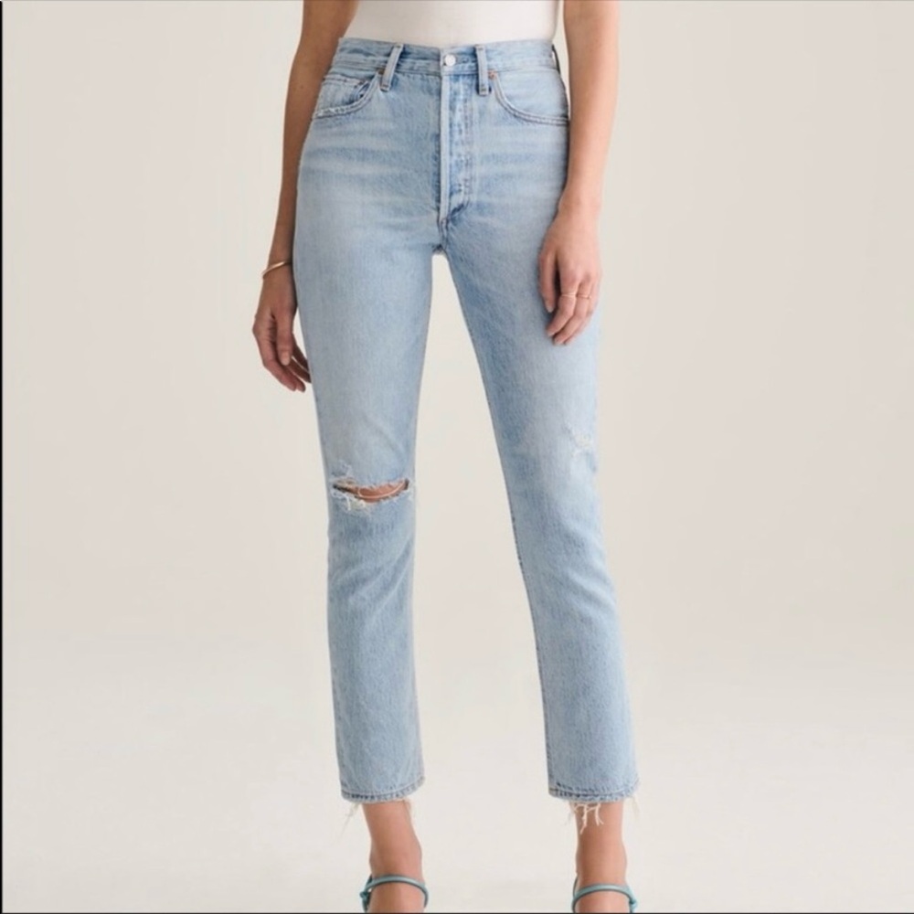 Agolde Riley High Rise Straight Crop Jeans - Picture 3 of 9